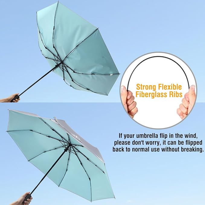 G4Free UPF 50+ UV Protection Large Travel Umbrella 42/46 Inch Auto Open Close - Image 3