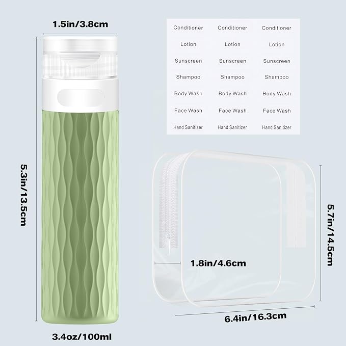 Travel Bottles for Toiletries, TSA Approved 3.4oz Travel Size Containers - Image 4