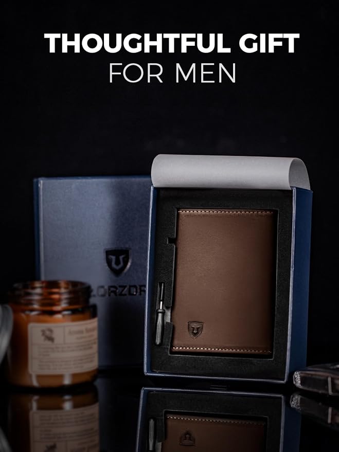 LORZOR Wallet for Men with Metal Card Holder, Pop Up Wallet, Finest Full Grain - Image 7