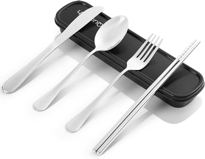 Travel Utensils with Case, Quatish Portable Silverware Set by Quatish