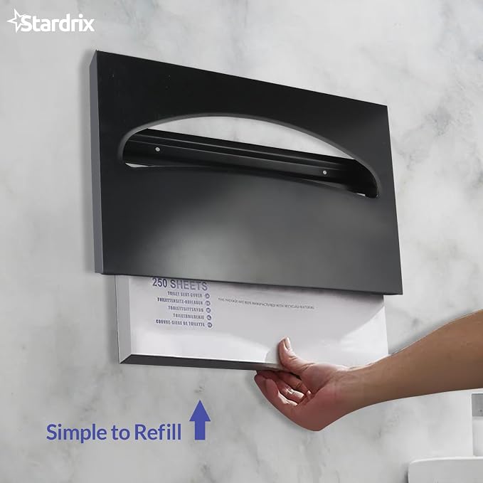 Stainless Steel Toilet Seat Cover Dispenser, Wall Mount Single or 1/2 Fold - Image 6