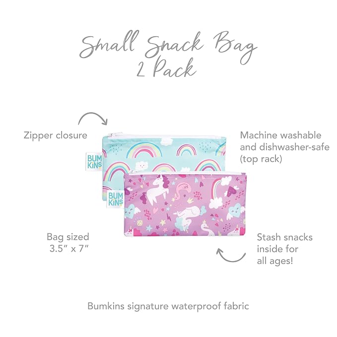 Bumkins Reusable Snack Bags, for Kids School Lunch and for Adults Portion - Image 5