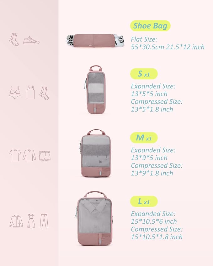 BAGSMART 6 Set Compression Packing Cubes - Image 2