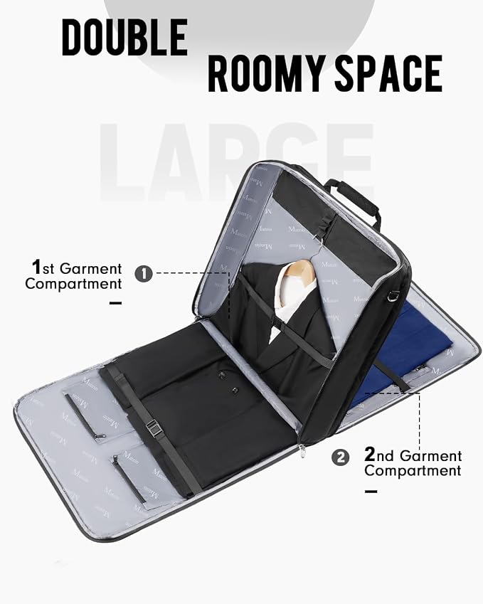 MATEIN Garment Bags for Travel, Large Double Layer Suit Bag Up to 6 Suits - Image 2