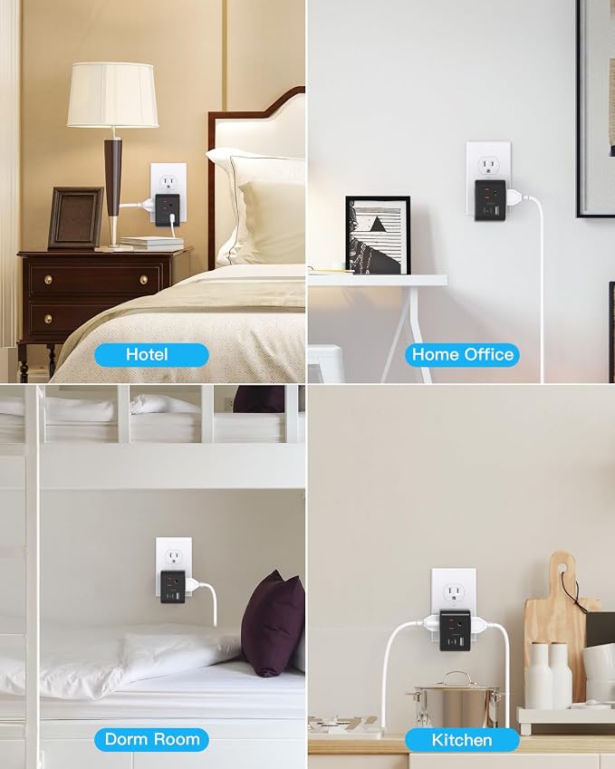 Multi Plug Outlet Extender, Power Strip Non Surge Protector Electric Outlet - Image 7