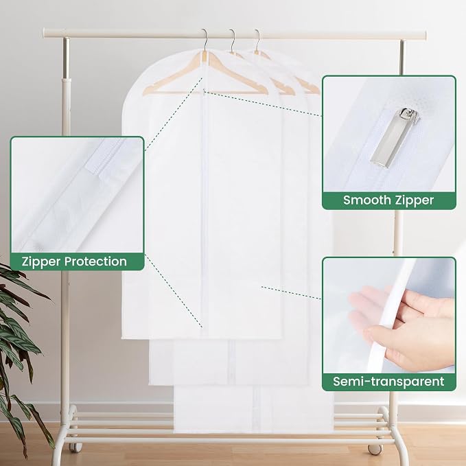 10 Pack Translucent Garment Bags - Image 6