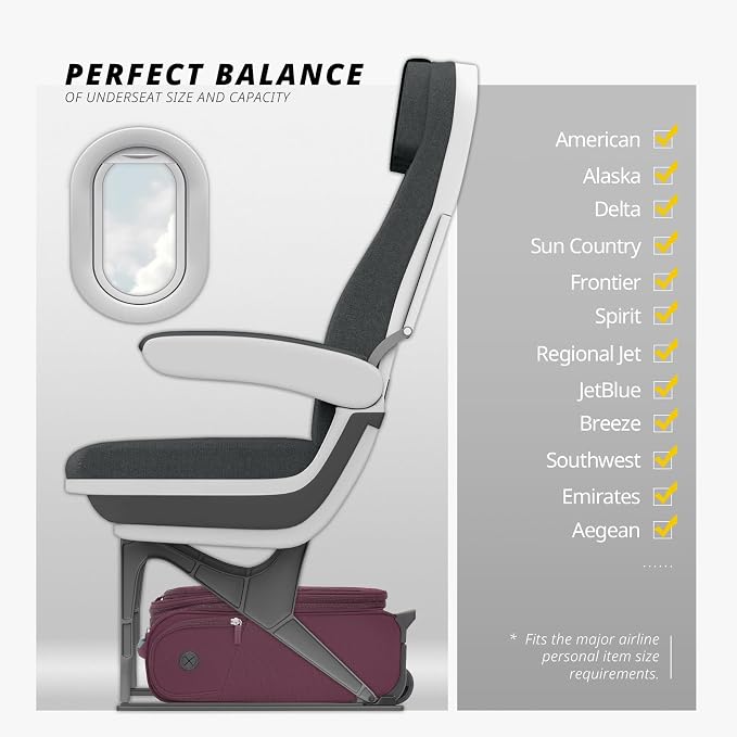 Verage Under Seat Luggage with Wheels, Softside Expanable Small Suitcase Carry - Image 6