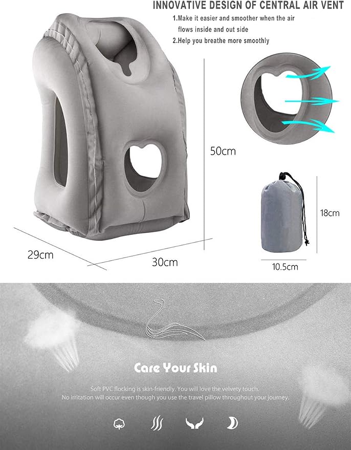 Inflatable Travel Air Pillow for Sleeping to Avoid Neck and Shoulder Pain - Image 4