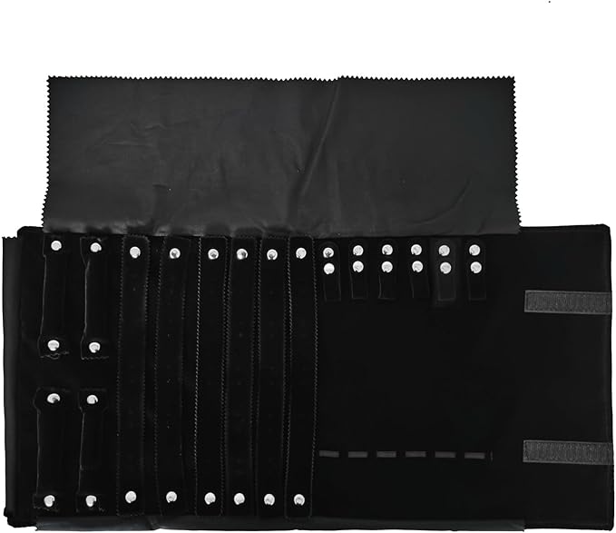 Velvet Travel Jewelry Case Roll Bag Organizer by SCIKHEFT