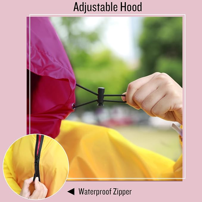 SaphiRose Rain Poncho Jacket Coat Hooded - Image 3