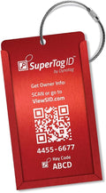 Dynotag® Web Enabled Smart Aluminum Convertible Luggage ID Tag + Braided Steel by DynotagInc