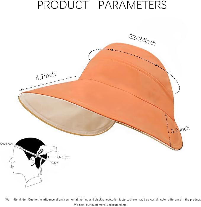 Sun Hats for Womens Wide Brim UV Protection Fishing Hats Packable Reversible - Image 6