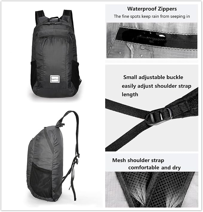 Small Foldable Hiking Daypack Packble Skin Casual Backpack Camping Cycling - Image 4