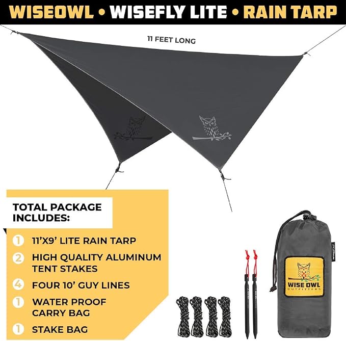 Wise Owl Outfitters Hammock Rain Fly – Waterproof Camping Tarp Cover - Image 2