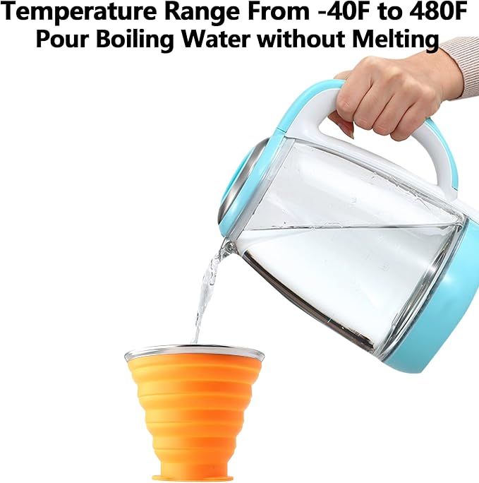 Litoexpe 2 Pack Silicone Collapsible Travel Cup Portable Folding Camping Cup - Image 3