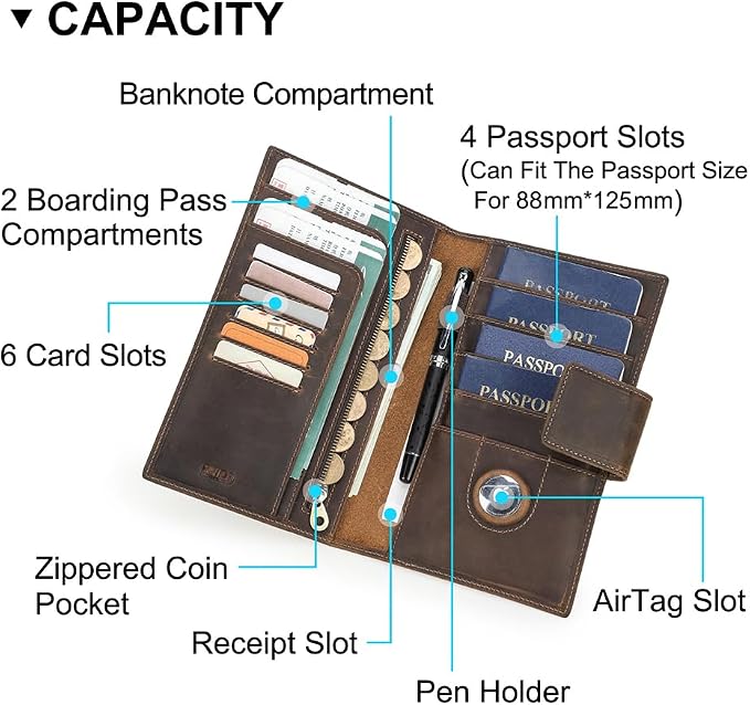 CONTACTS Full Grain Leather Family Passport Holder - Image 3