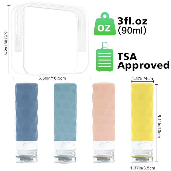 Travel Bottles for Toiletries, BPA Free Leak Proof Premium Silicone Bottles - Image 2