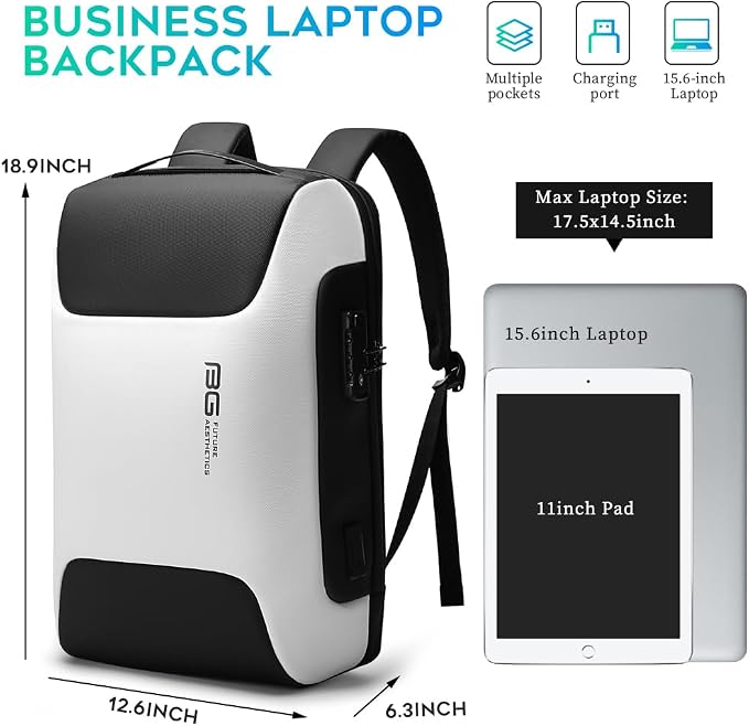 BANGE Business Laptop Backpack Fits 15.6 Inch Notebook, Anti Theft Work Backpack - Image 5