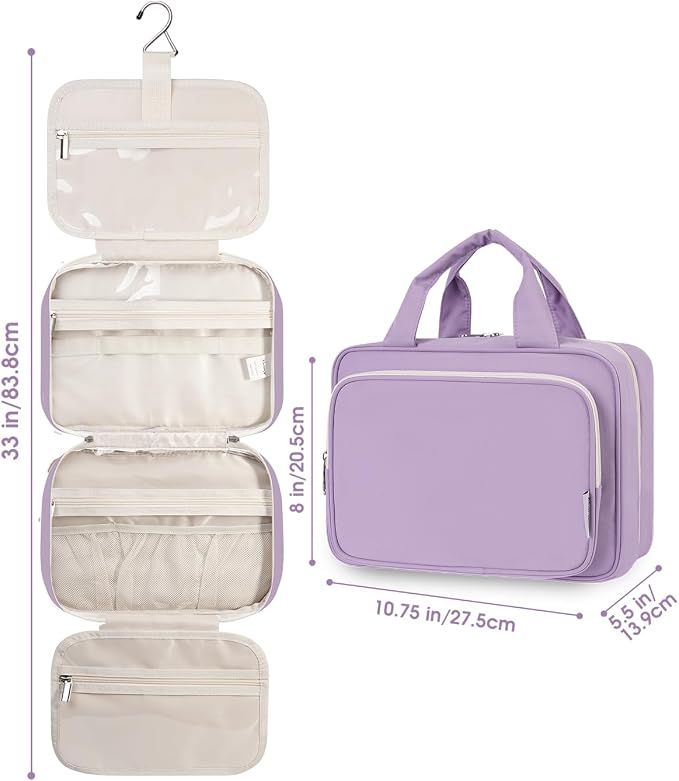 Narwey Hanging Toiletry Bag for Women Travel Makeup Bag Organizer Toiletries - Image 8