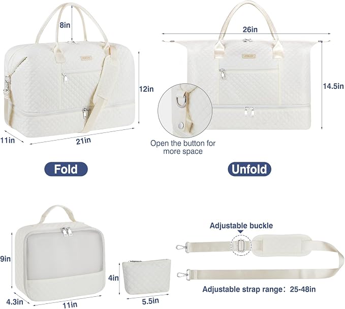 Weekender Bag for Women, Travel Duffel Bag Carry On Overnight Bag - Image 7