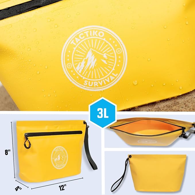 3-Pack Tactiko Heavy-Duty Splash Water Resistant Zipper Pouches - 3 L Hold-All - Image 9