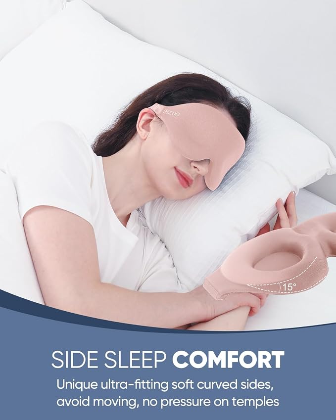 MZOO Sleep Eye Mask for Side Sleeper Men Women, Zero Eye Pressure 3D Sleeping - Image 3