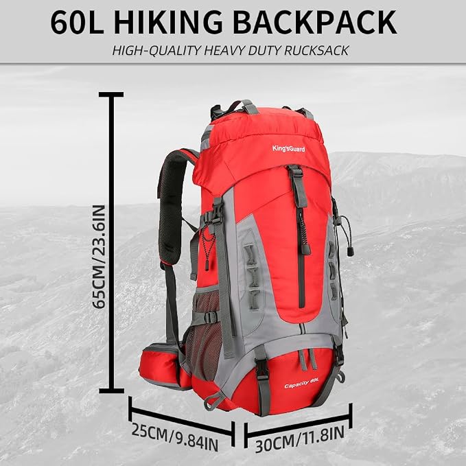 King'sGuard 60L Hiking Backpack Lightweight Camping Backpack - Image 5