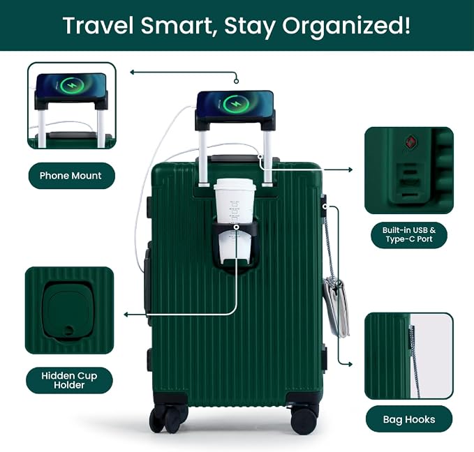 Nobl Travel Carry On Luggage, Noble Zipperless Aluminum Frame PC Hard Shell - Image 3