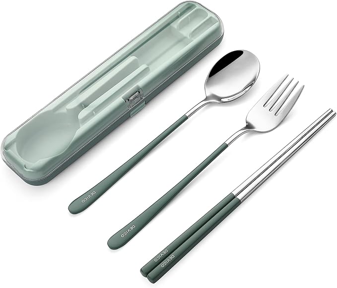 DEVICO Portable Utensils, Travel Reusable Silverware Flatware Set by DEVICO