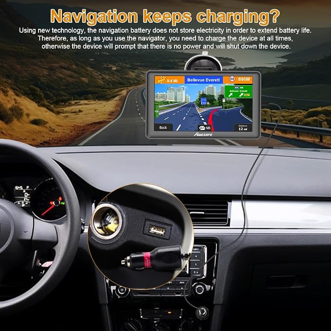 GPS Navigator for Car 7 inch Touch Screen Voice Prompts Turn Direction Speed - Image 6
