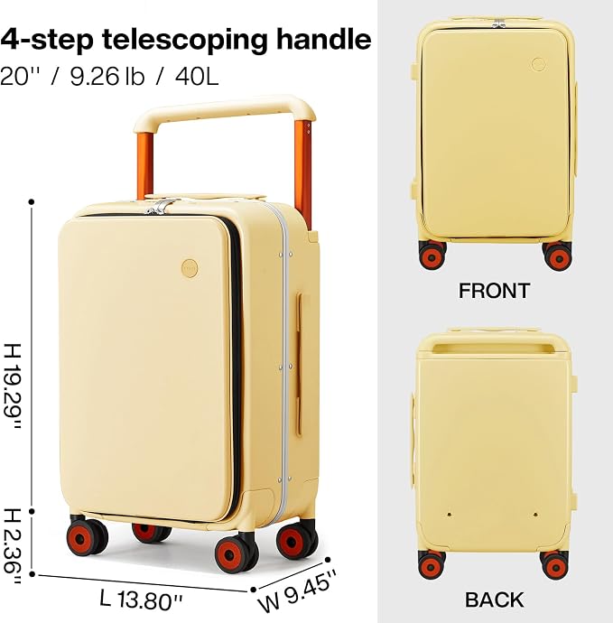 mixi Carry On Luggage Wide Handle Luxury Design Rolling Travel Suitcase PC - Image 6