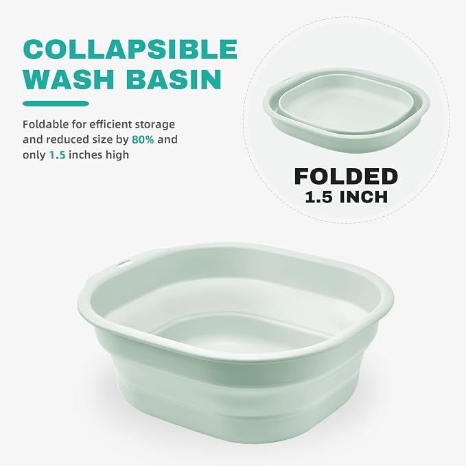 2 Pack Collapsible Wash Basin Set, Foldable Dish Tub, Small Medium Portable Sink - Image 4