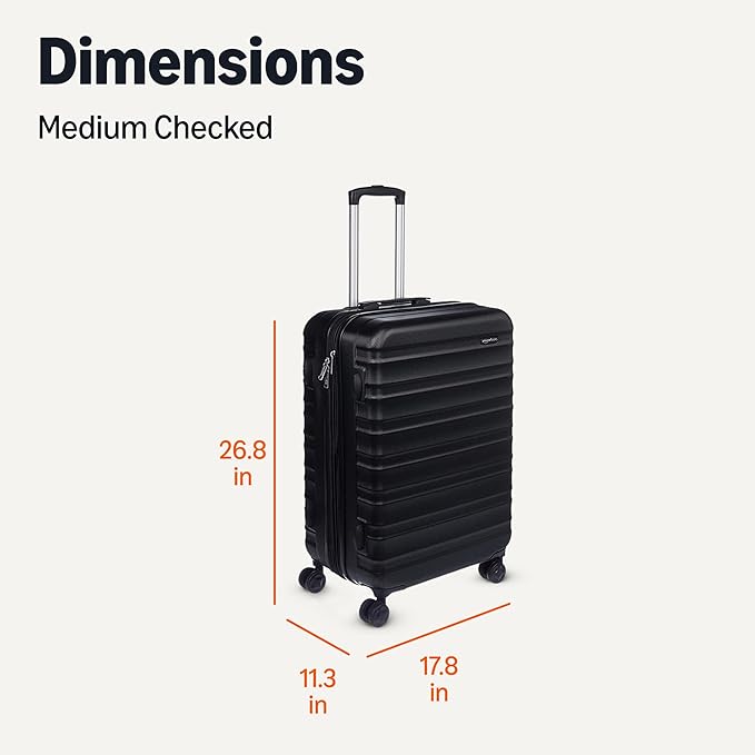 Amazon Basics 26" Hardside Medium Checked Luggage, Hardshell Suitcase - Image 6