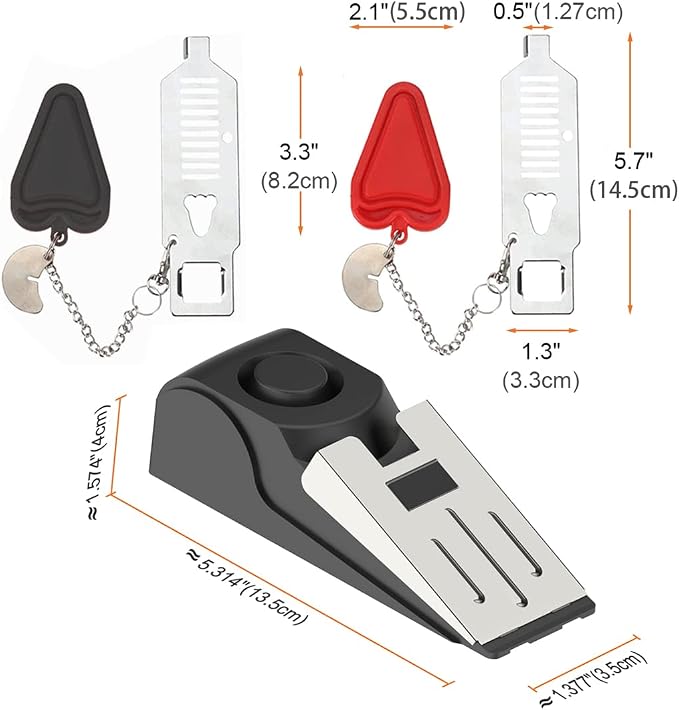3 Packs Portable Door Stop Alarm & Door Lock, Upgraded Home Security Door - Image 2