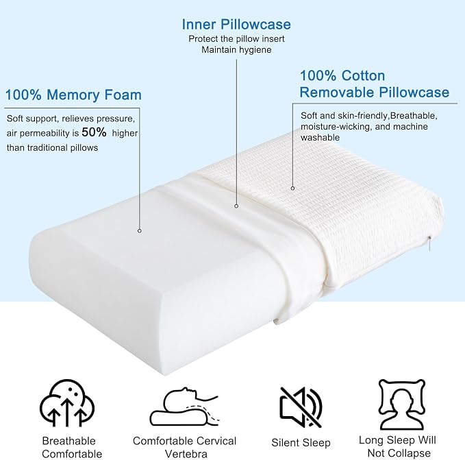 YOUR MOON Memory Foam Travel Pillow, Pure Cotton Cover, Compressible Camping - Image 6
