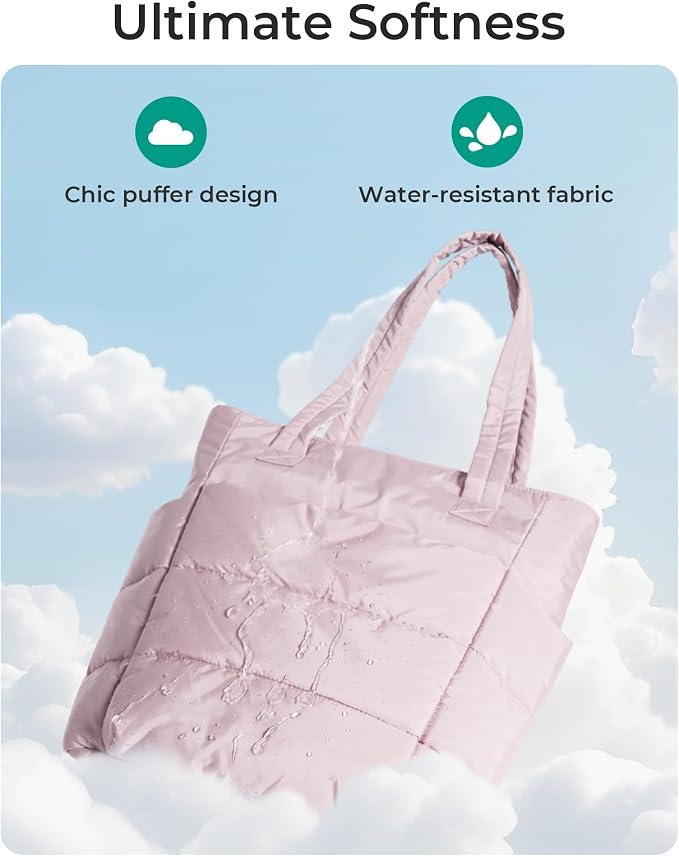BAGSMART Tote Bag for Women, Lightweight Puffy Tote Bag - Image 4