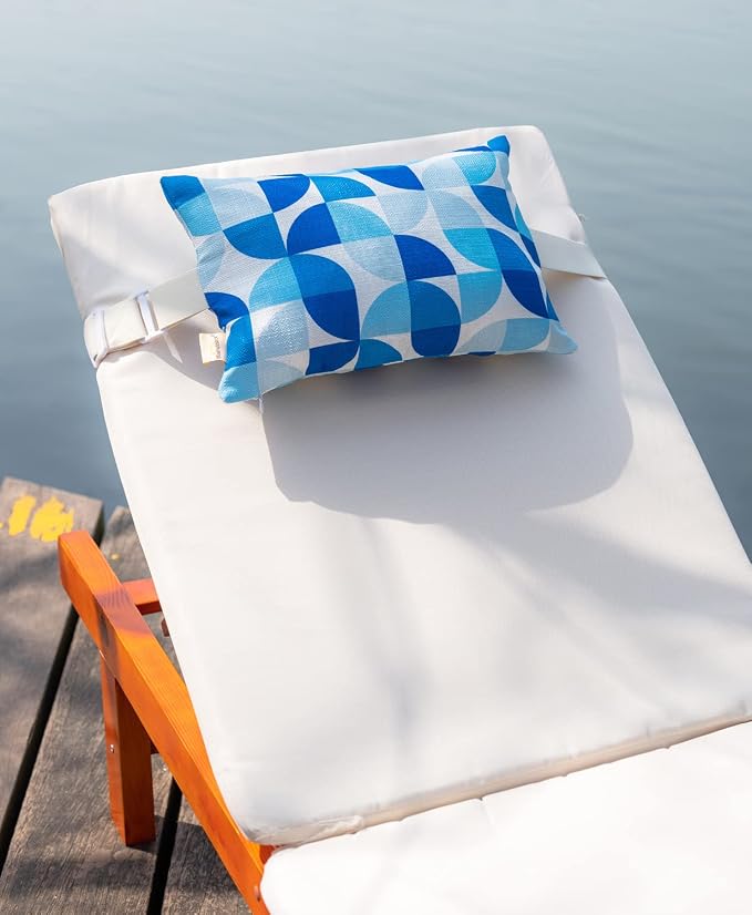 Patio Chairs Headrest Pillows, Outdoor Ledge Pool Lounge Chair Pillows - Image 3