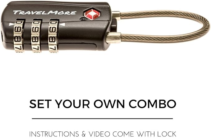 TravelMore 10 Pack TSA Approved Travel Combination Cable Luggage Locks - Image 5