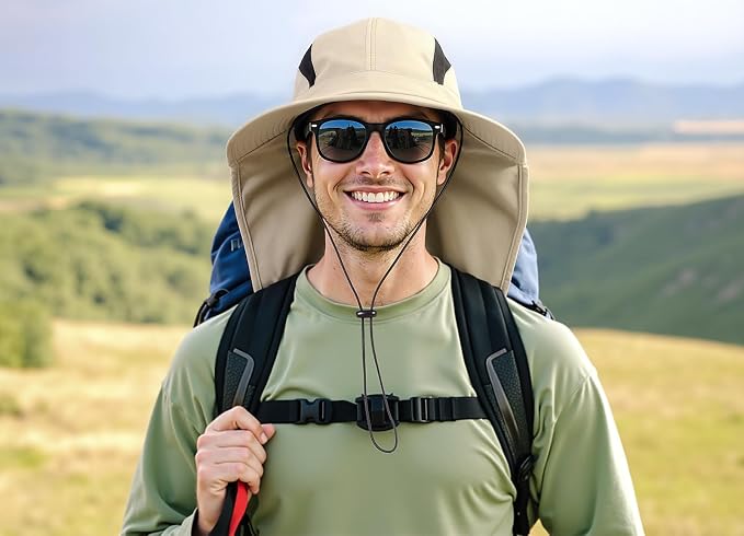 Home Prefer UPF 50+ Sun Hats for Men Women Wide Brim Fishing Hat - Image 2