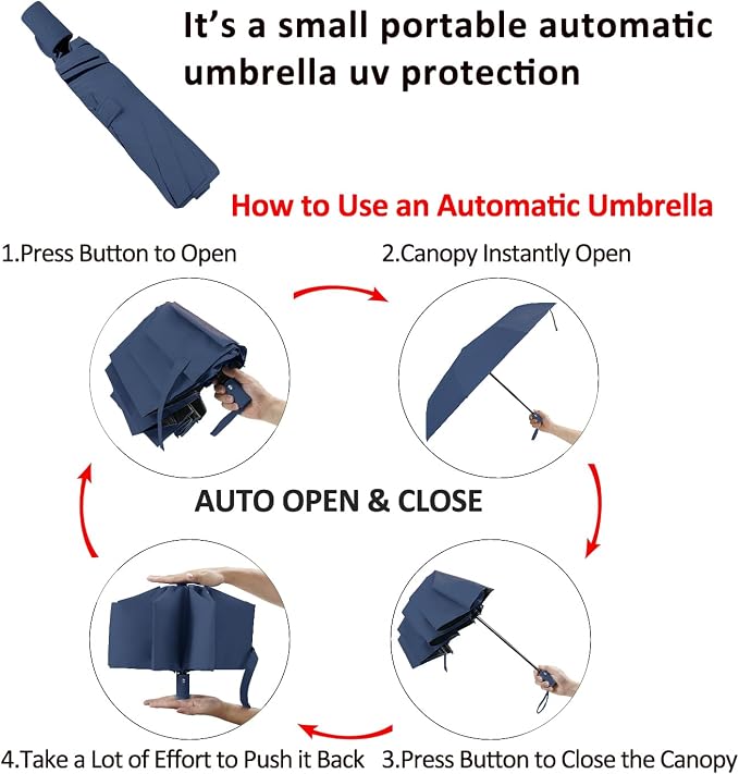 BAODINI Small UV Protection Travel Umbrella Compact - Image 5