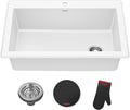KRAUS Forteza 33-inch Granite Drop In/Undermount Single Bowl White Kitchen Sink by KRAUS