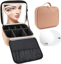 Travel Makeup Bag with LED Mirror and 10x magnifying glass with 3 Lighted by Unknown