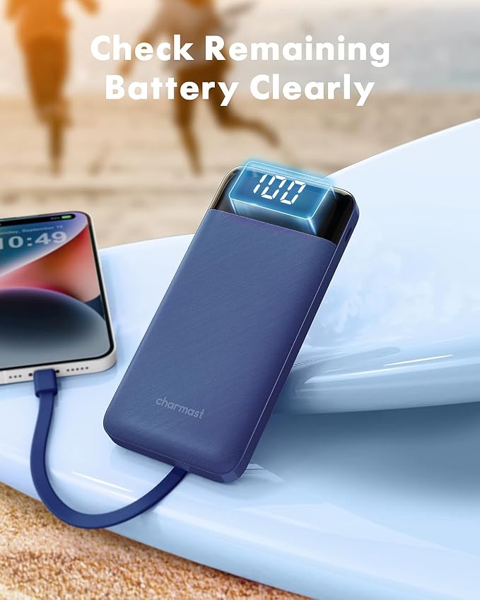 charmast Portable Charger with Built in Cables, Power Bank with Cords Wires - Image 7