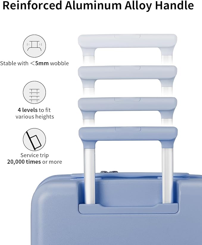 aji Expandable Top Open Carry On Luggage 22x14x9 Airline Approved, 20 Inch Hard - Image 7