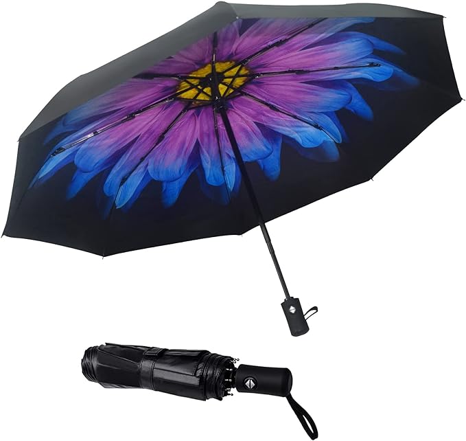 SY COMPACT Travel Umbrella Windproof Automatic Umbrellas Small Compact UV Sun by SYCOMPACT