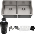 KRAUS Standart PRO™ 33-inch 16 Gauge Undermount 50/50 Double Bowl Stainless by KRAUS
