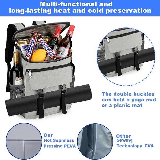 Cooler Backpack, 30 Cans Backpack Coolers Insulated Leak Proof - Image 6