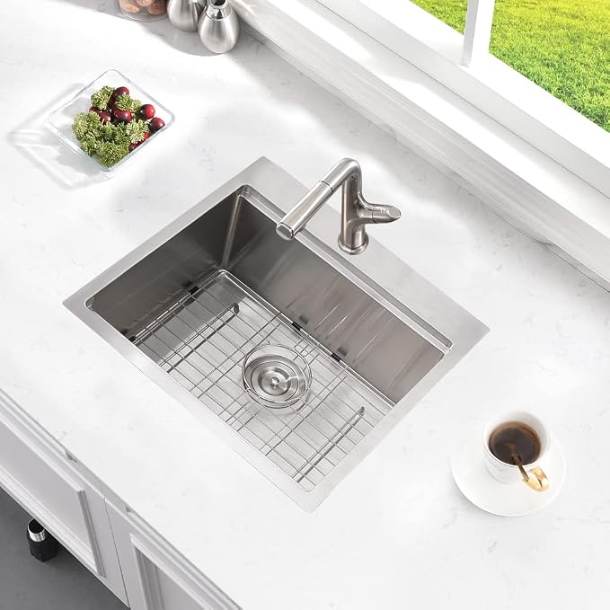 Bar Sink Drop In Workstation-Bokaiya 21x20 Small Drop In Kitchen Sink Stainless - Image 2