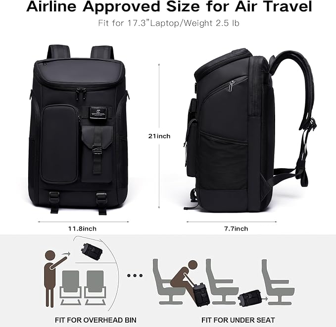 Carry on Travel Backpack for Men Women, 30L Multi-Pocket 17.3inch Laptop - Image 5