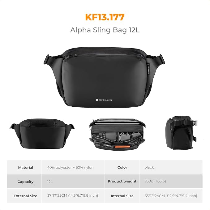K&F Concept 2 in 1 Sling Bag Everyday Shoulder Bag & Multifunction Photography - Image 7